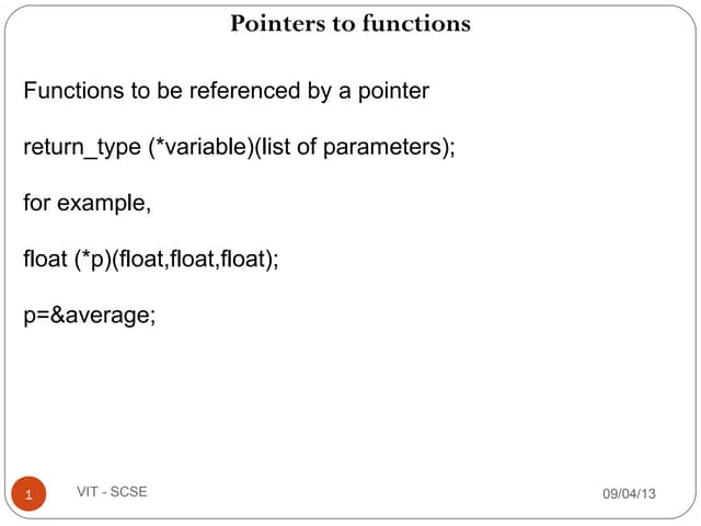 6 pointers functions