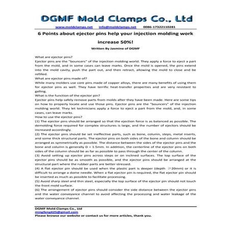 6 points about ejector pins help your injection molding work increase ...