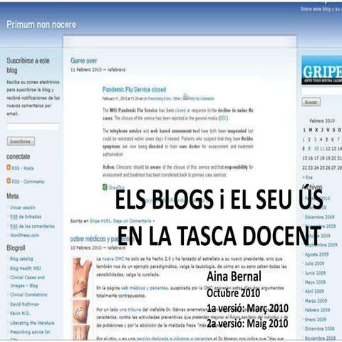 Blogs, Salut i Formació