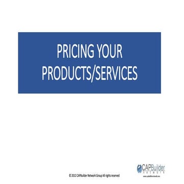 Pricing your products