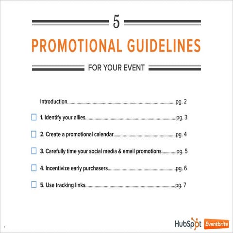 6) promotional guidelines for your event