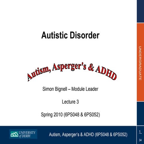 Topic 3 - Autistic Disorder 2010