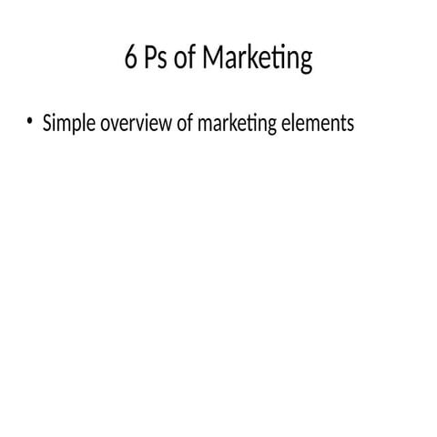 Comprehensive Guide to the 6 Ps of Marketing Strategy | PPTX