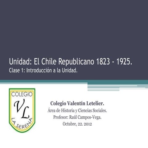 Período de organización de la República en Chile | PPTX
