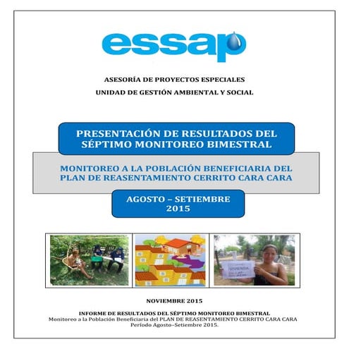 Resultado monitoreo bimestral agosto setiembre de 2015