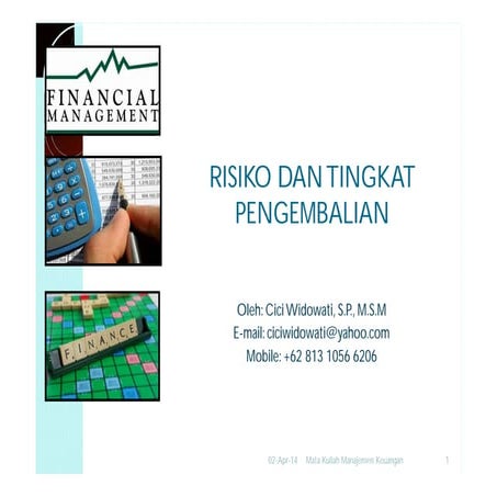 risiko dan tingkat pengembalian