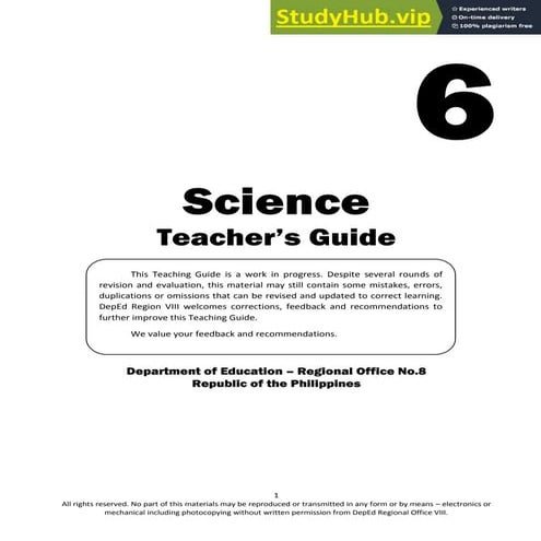 6 Science Teacher S Guide | PDF