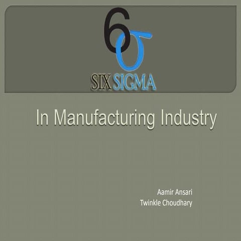 6 sigma in manufacturing