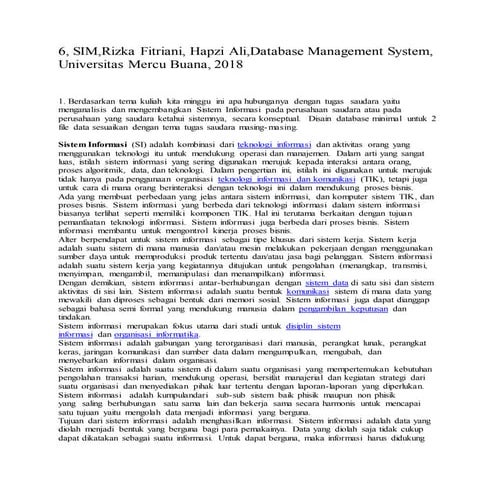 6, sim,rizka fitriani, hapzi ali,database management system, universitas merc...