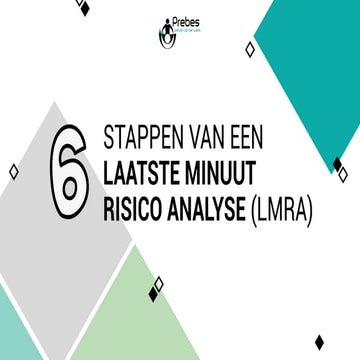6 stappen van een laatste minuut risico analyse (lmra) | PDF