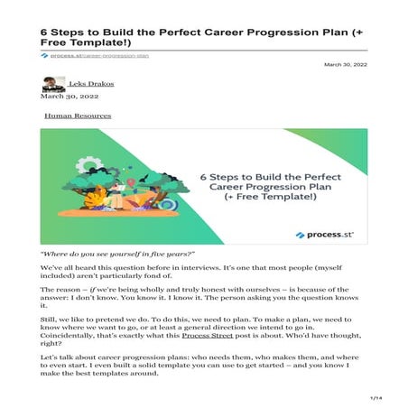 6 Steps to Build the Perfect Career Progression Plan (+ Free Template!) 