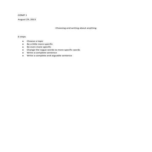 6 steps to choosing a writing topic | PDF
