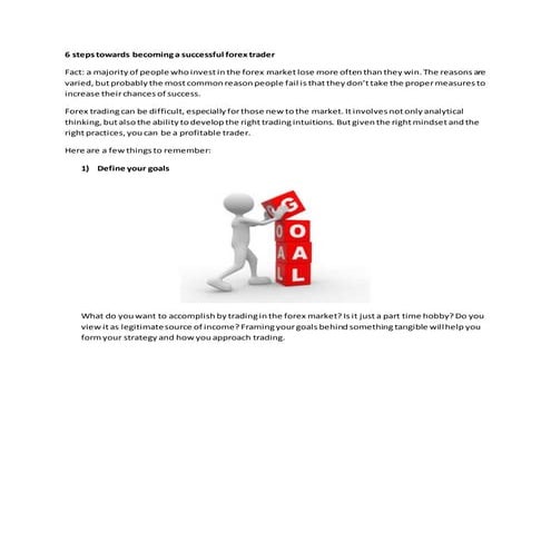 6 steps towards becoming a successful forex trader