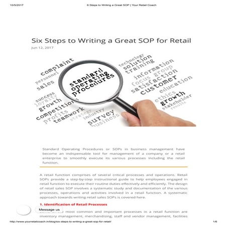 Six Steps to Writing a Great SOP for Retail