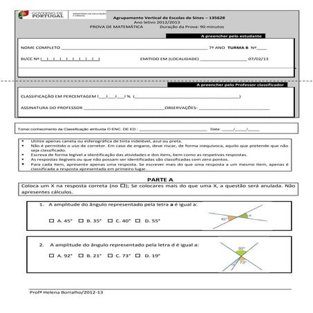 Teste ângulos | DOCX