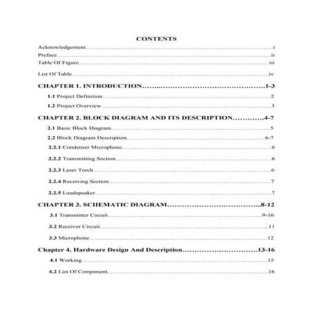 electrical_project_chandresh_report on laser Transmitter and Receiver_table o...