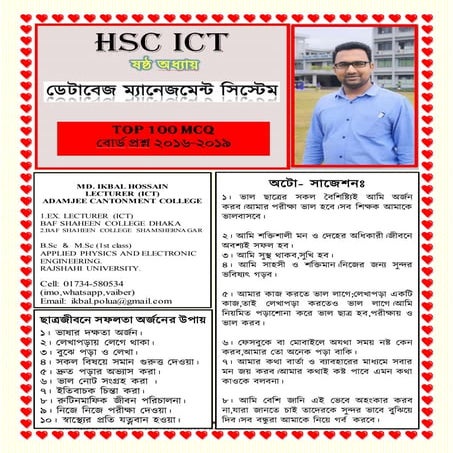 HSC ICT:  Chapter 6 Board  MCQ Solution