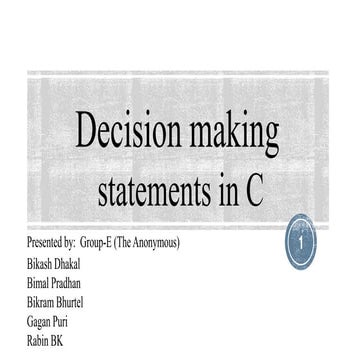 Decision making statements in C programming | PPTX | Programming ...