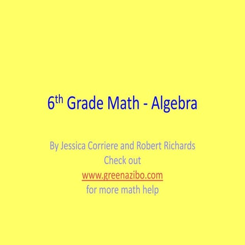 Complete 6th grade algebra 
