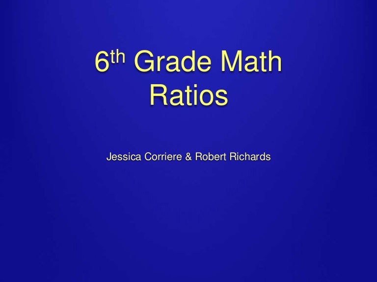 6th grade math ratios 1