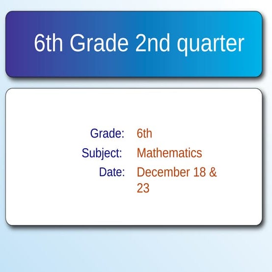 Mathematics for 6th Grade: Numbers and Number Sense | PPTX