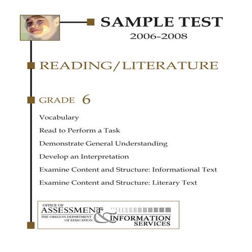 6th grade sample oaks test 2