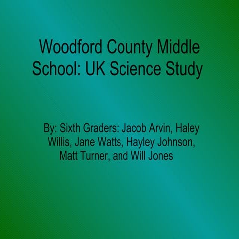 6th Grade Science Wetlands