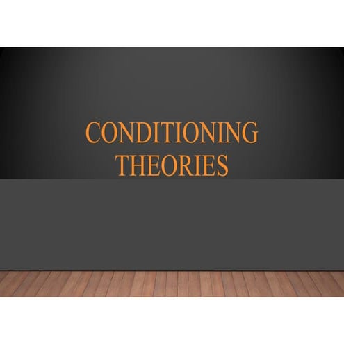 Conditioning theory of Edward Thorndike-Connectionism