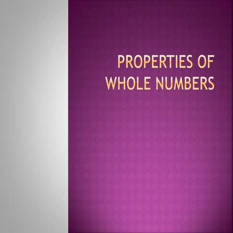 properties of whole numbers