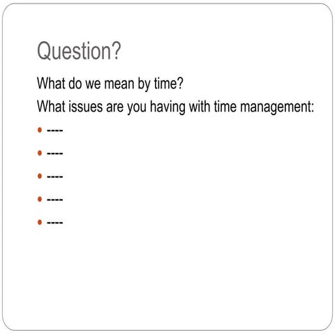 Time management  / 