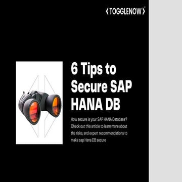 SAP HANA DB | 6 Best Tips To Secure HANA Database