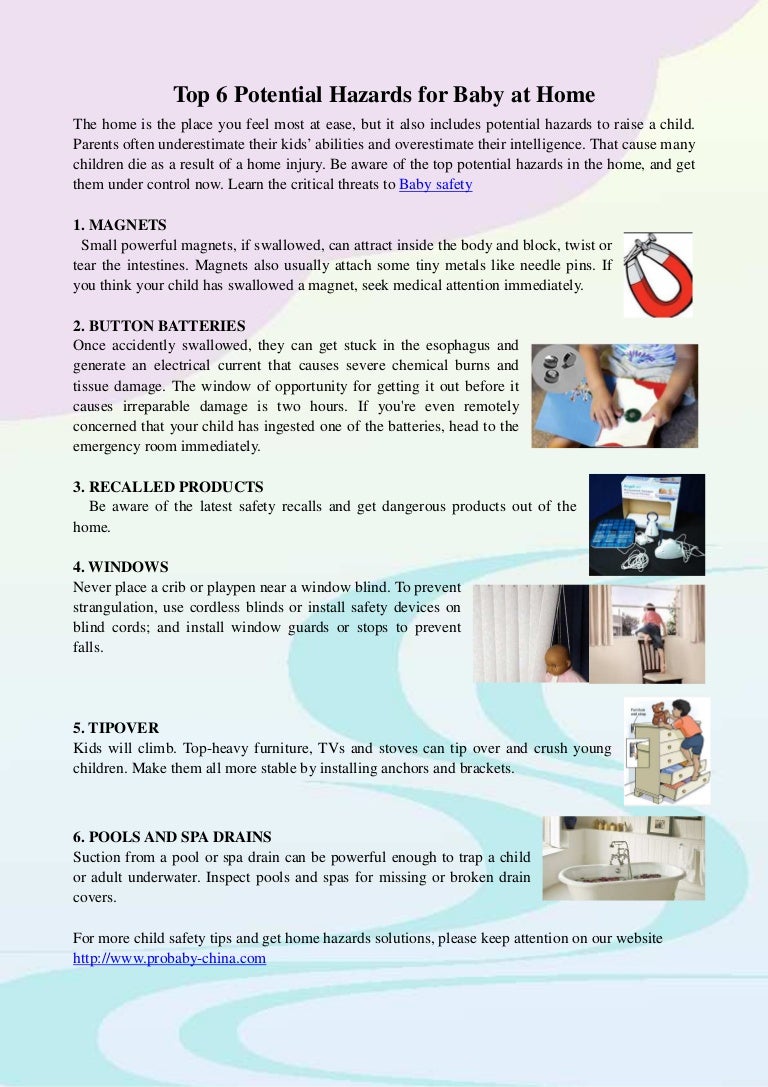6 top potential hazards for baby at home