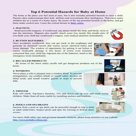 6 top potential hazards for baby at home