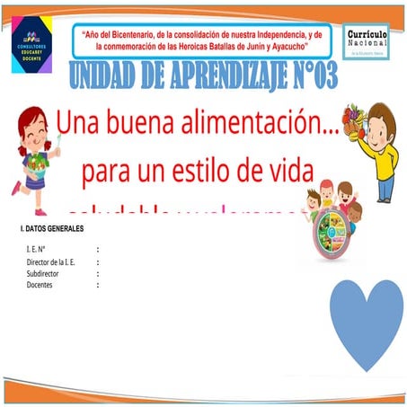 6TO UNIDAD DE APRENDIZAJE 3 una buena  alimentacion