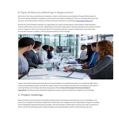 6 types of business meetings in organization | DOCX
