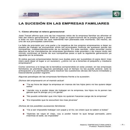 Empresas familiares Lectura 3