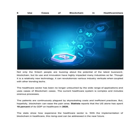 6 Use Cases of Blockchain in Healthcare