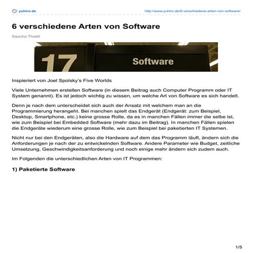 6 verschiedene Arten von Software