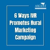 6 Ways IVR Promotes Rural Marketing Campaign