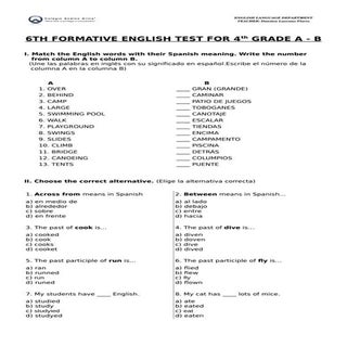 6 We are on vacation formative test...