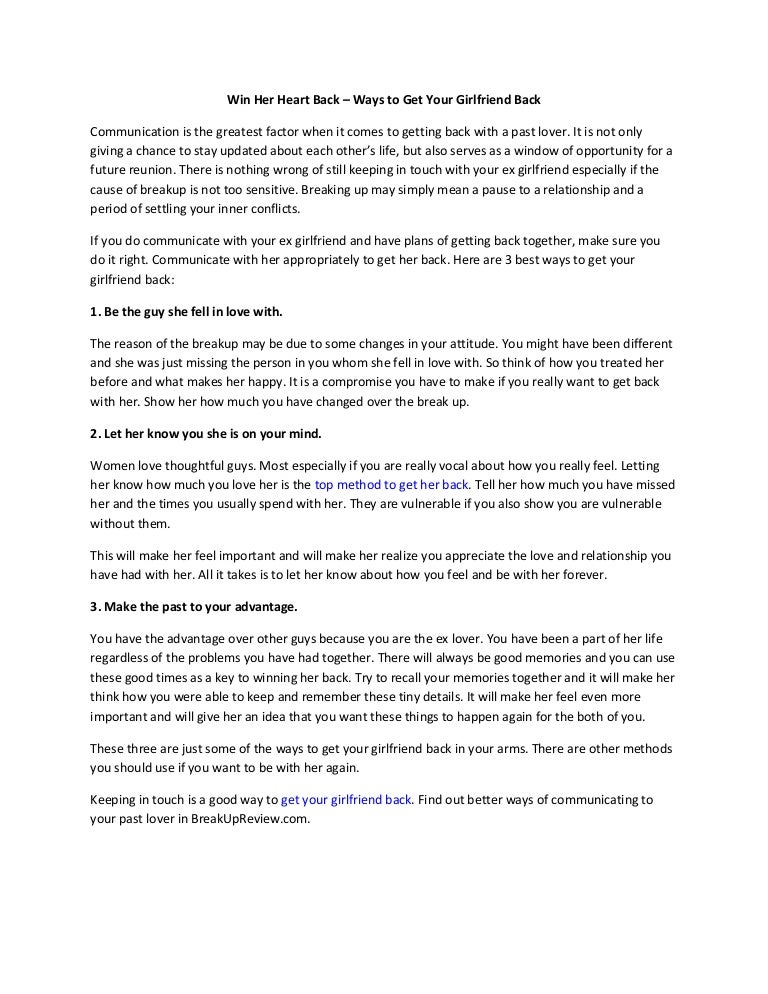 6 Win Her Heart Back Ways To Get Your Girlfriend Back