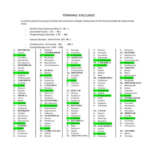 Ejercicios de termino_excluido