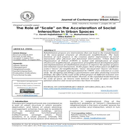The Role of “Scale” on the Acceleration of Social Interaction in Urban Spaces