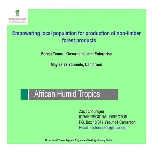 M Sobral Filho: Experience of Brazil in land and forest policy reform ...