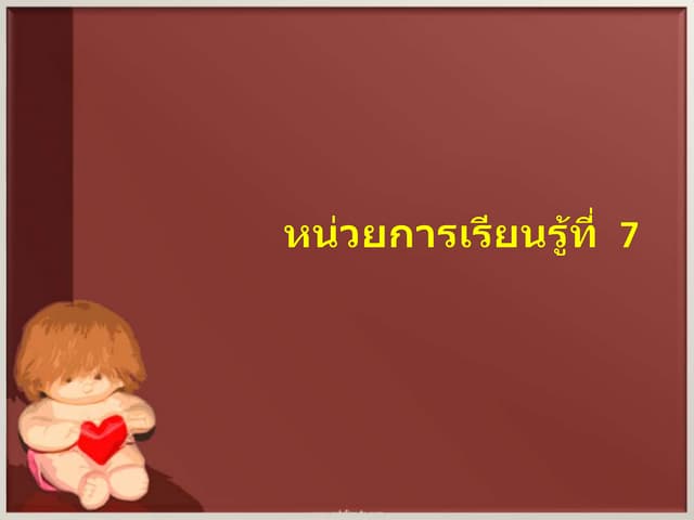 หน่วยการเรียนรู้ที่  7กลุ่มที่ 7
