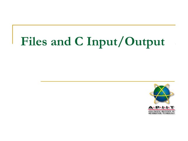 7.0 files and c input | PPT