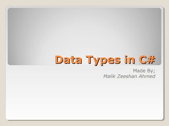 7.data types in c#