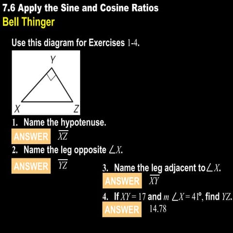 7.6 apply the sine and cosine ratios