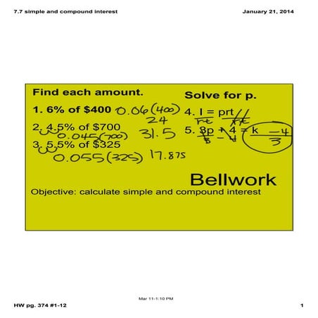 7.8 Simple and Compound Interest | PPT