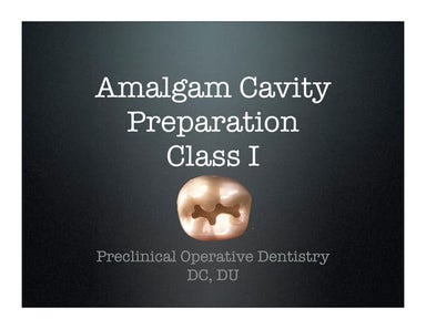 amalgam cavity preparation class i 